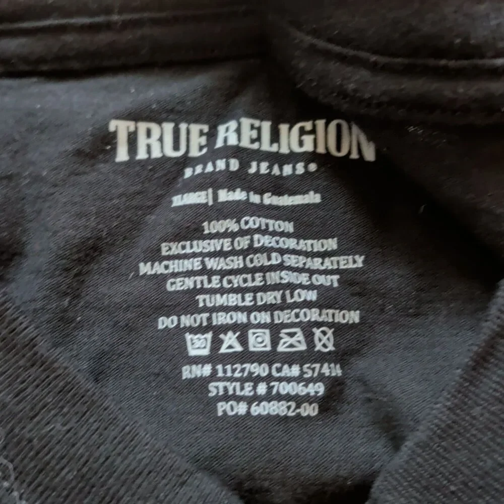 NWT True Religion World Tour Buddha Graphic Black T-Shirt Men's Size XL